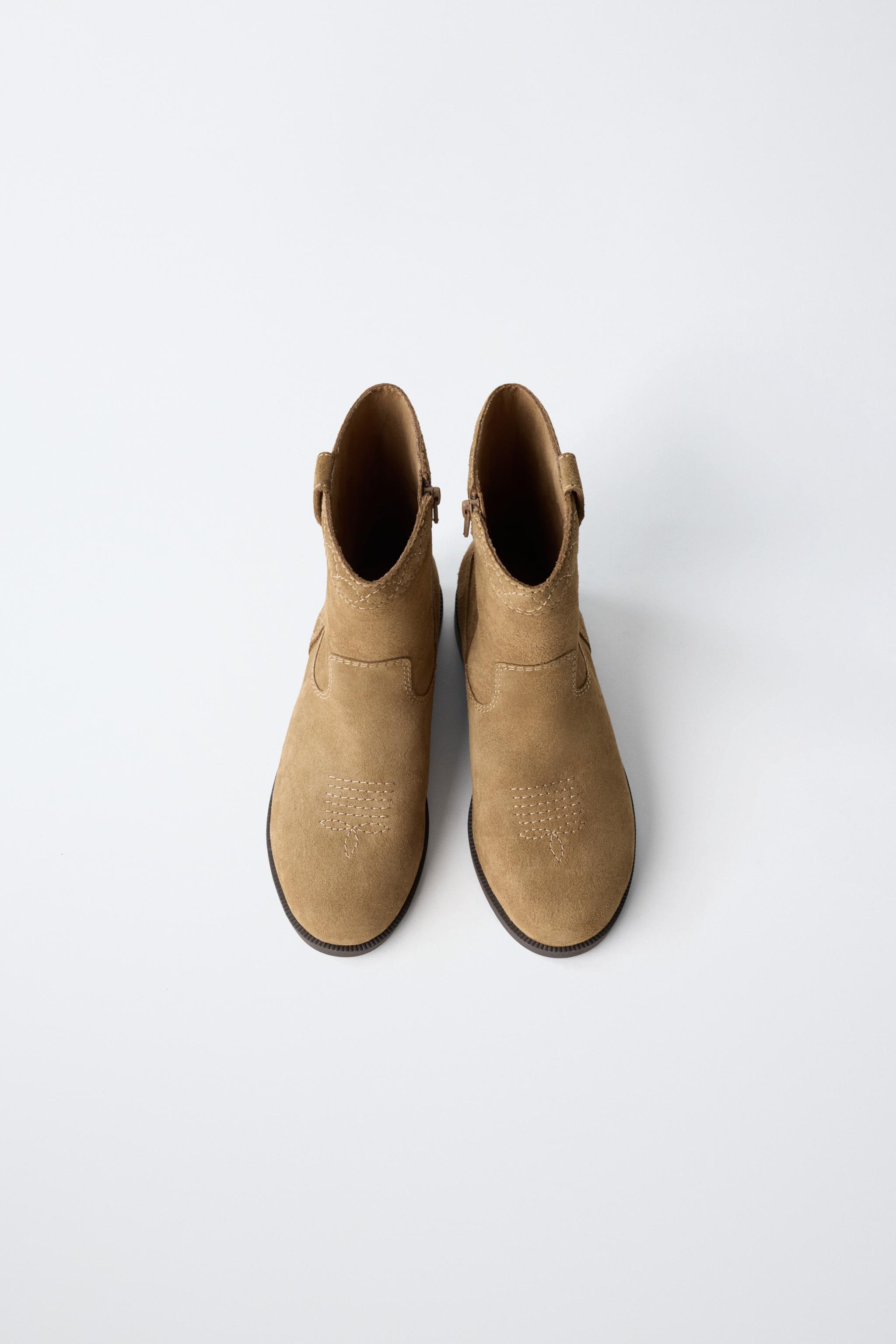 LEATHER COWBOY ANKLE BOOTS